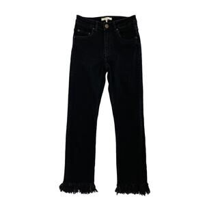MAJE Panako Skinny Frayed-hem Ankle Jeans in Black Size US XS (34) Womens